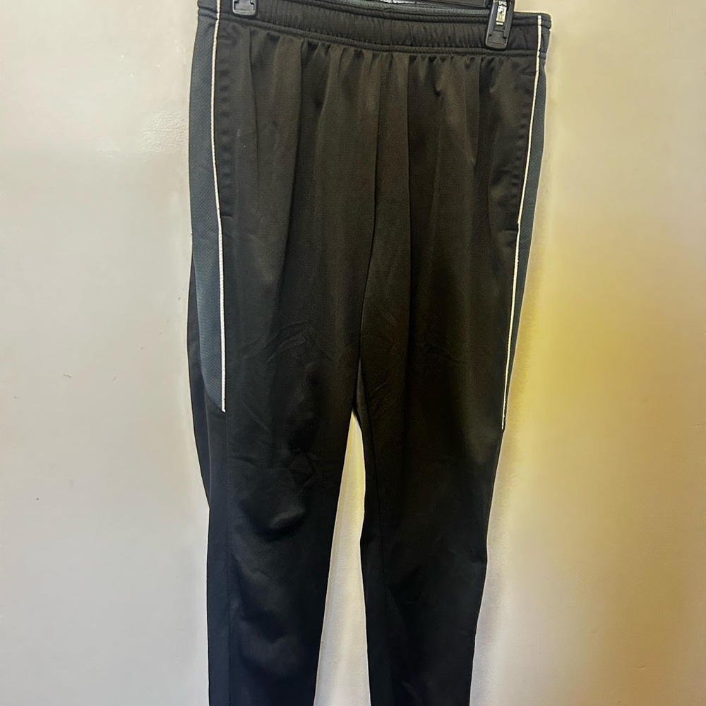 H&M Black Sweatpants with Elastic Waistband and White Trim